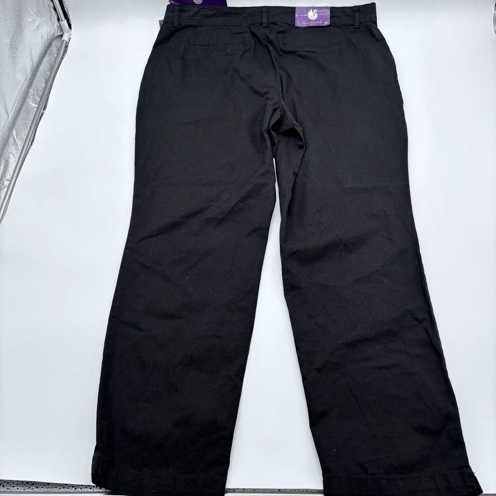 Gloria Vanderbilt Womens‎ Black Straight Leg Pants Size 16